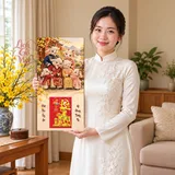 Lịch gỗ Gia Đình Dê – Mừng Tuổi Ông Bà - Chibi gia đình 30x60cm - LGV27T3-GDD-03 – ảnh 3