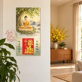Lịch gỗ Phật Thích Ca Thiền Định - Đồ họa 30x60cm - PG27-13 – ảnh 2