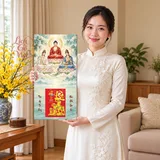 Lịch gỗ Tây Phương Tam Thánh - Đồ họa 30x60cm - PG27-11 – ảnh 3