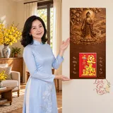 Lịch gỗ A Di Đà Tiếp Dẫn - Walnut 3D 30x60cm - PG27-18 – ảnh 4