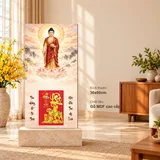 Lịch gỗ A Di Đà Tiếp Dẫn - Đồ họa 30x60cm - PG27-17 – ảnh 1