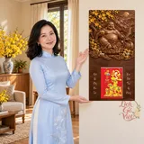 Lịch gỗ Di Lặc Hoan Hỷ Đón Xuân - Walnut 3D 30x60cm - PG27-20 – ảnh 4