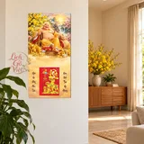 Lịch gỗ Di Lặc Hoan Hỷ Đón Xuân - Đồ họa 30x60cm - PG27-19 – ảnh 2