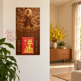 Lịch gỗ A Di Đà Tiếp Dẫn - Walnut 3D 30x60cm - PG27-18 – ảnh 2