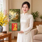 Lịch gỗ Thích Ca – Bồ Đề Tịnh Tâm - Xanh rêu – Cảnh thiền 30x60cm - PG27-24 – ảnh 3