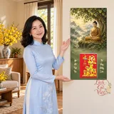 Lịch gỗ Thích Ca – Bồ Đề Tịnh Tâm - Xanh rêu – Cảnh thiền 30x60cm - PG27-24 – ảnh 4