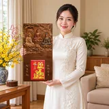 Lịch gỗ Tây Phương Tam Thánh - Walnut 3D 30x60cm - PG27-12 – ảnh 3
