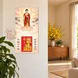 Lịch gỗ A Di Đà Tiếp Dẫn - Đồ họa 30x60cm - PG27-17 – ảnh 2