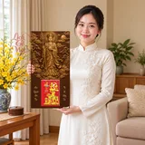 Lịch gỗ Địa Tạng – Đại Nguyện - Nâu gỗ – Vàng đồng 30x60cm - PG27-25 – ảnh 3