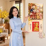 Lịch gỗ Gia Đình Dê – Mừng Tuổi Ông Bà - Chibi gia đình 30x60cm - LGV27T3-GDD-03 – ảnh 4