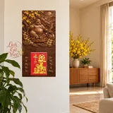 Lịch gỗ Di Lặc Hoan Hỷ Đón Xuân - Walnut 3D 30x60cm - PG27-20 – ảnh 2