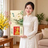 Lịch gỗ Hoa Sen – Tâm An - Kem – Xanh ngọc 30x60cm - PG27-26 – ảnh 3