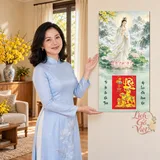 Lịch gỗ Quan Âm Bạch Y Trên Sen - Đồ họa 30x60cm - PG27-15 – ảnh 4