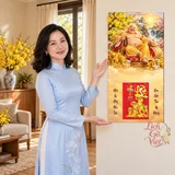 Lịch gỗ Di Lặc Hoan Hỷ Đón Xuân - Đồ họa 30x60cm - PG27-19 – ảnh 4