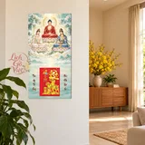 Lịch gỗ Tây Phương Tam Thánh - Đồ họa 30x60cm - PG27-11 – ảnh 2