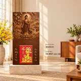 Lịch gỗ A Di Đà Tiếp Dẫn - Walnut 3D 30x60cm - PG27-18 – ảnh 1