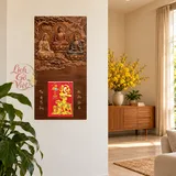 Lịch gỗ Tây Phương Tam Thánh - Walnut 3D 30x60cm - PG27-12 – ảnh 2
