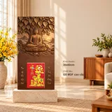 Lịch gỗ Phật Thích Ca Thiền Định - Walnut 3D 30x60cm - PG27-14 – ảnh 1