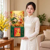 Lịch gỗ Gia Đình Dê – Phát Tài Phát Lộc - Chibi gia đình 30x60cm - LGV27T3-GDD-04 – ảnh 3