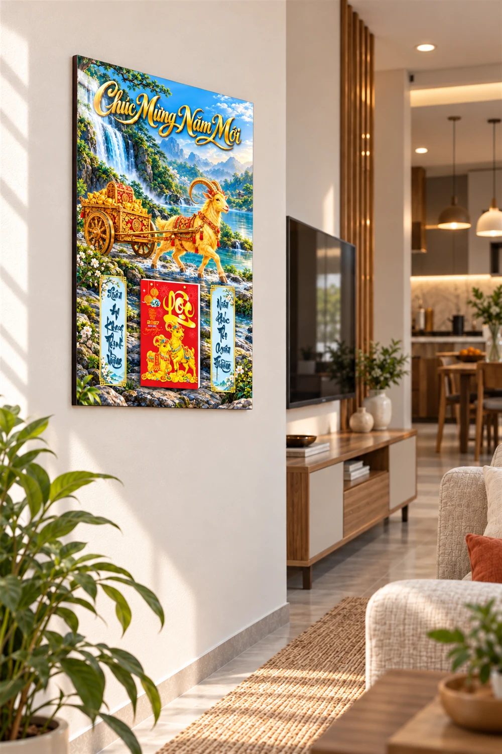Lịch gỗ tráng gương 40x60cm Kim Dương Tài Lộc LGV27T4-01 — ảnh 3