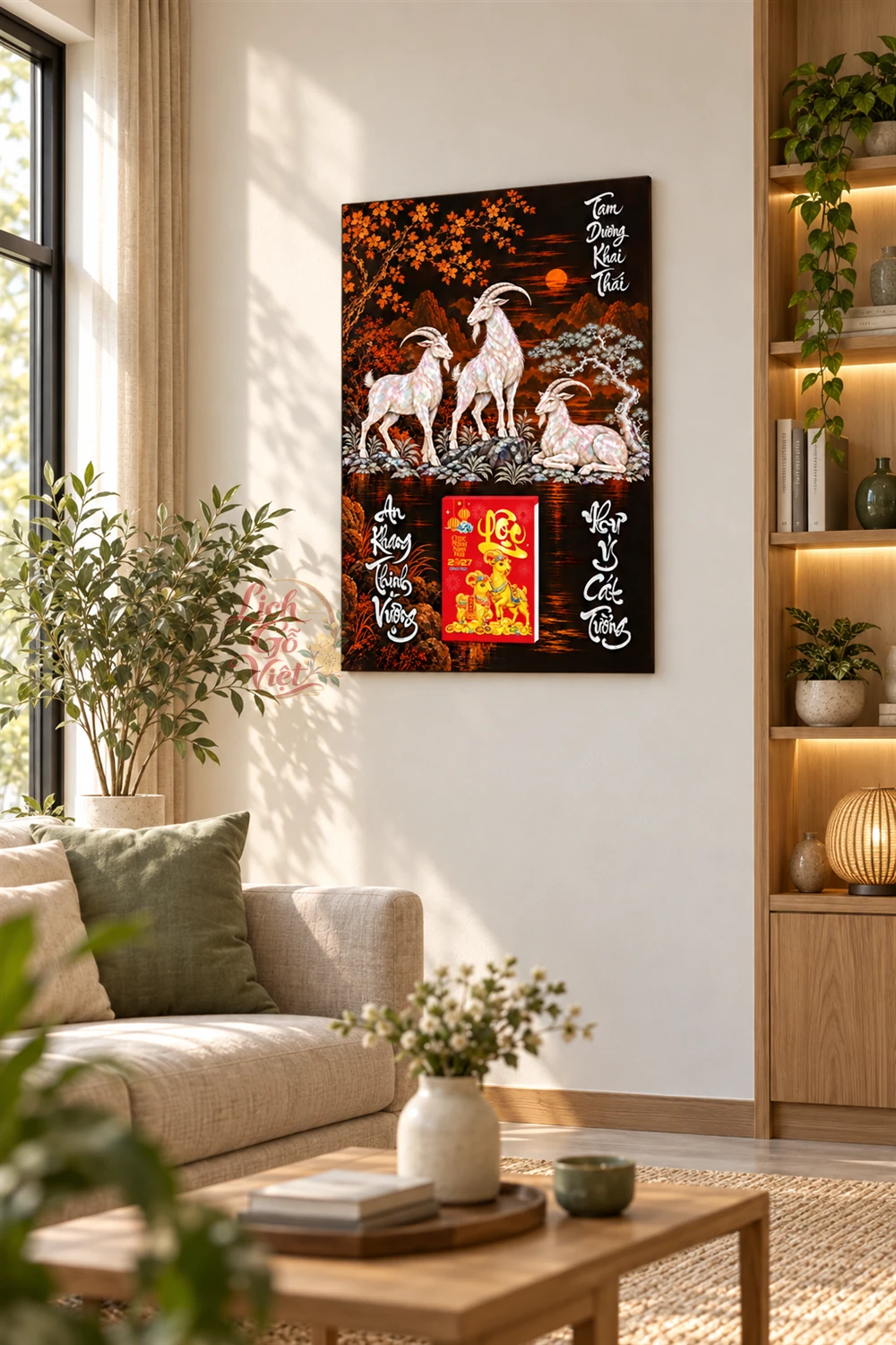 Lịch gỗ tráng gương 40x60cm Tam Dương Khai Thái LGV27T4-10 — ảnh 2