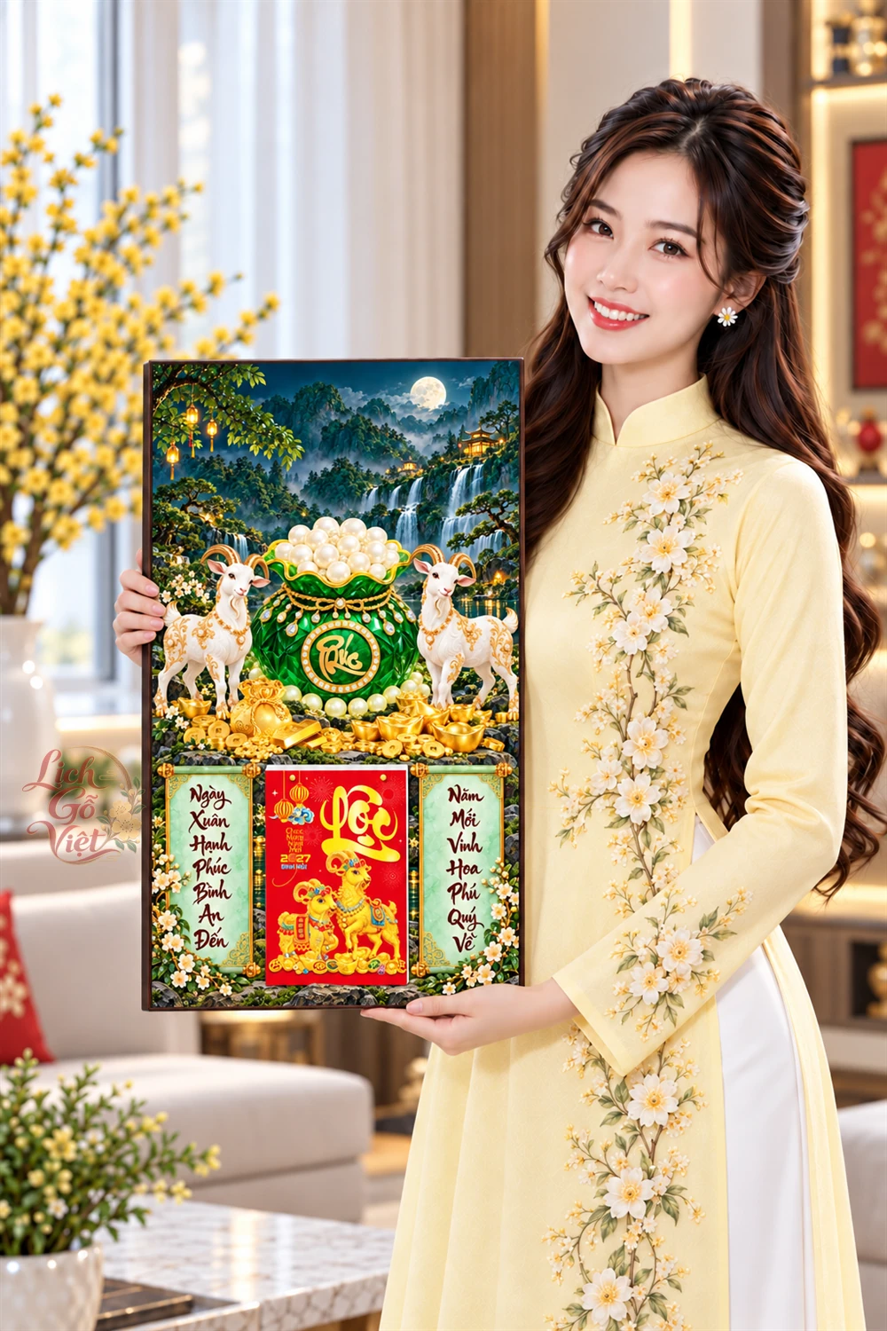 Lịch gỗ tráng gương 40x60cm Song Dương Ngọc Phúc LGV27T4-15 — ảnh 4