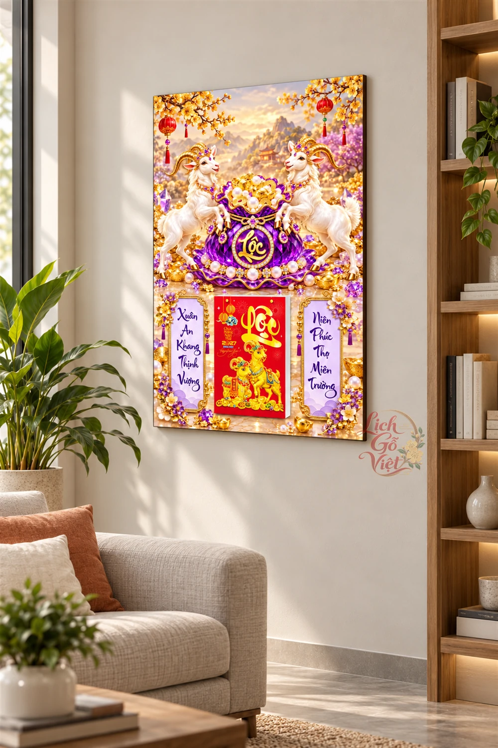 Lịch gỗ tráng gương 40x60cm Song Dương Tử Ngọc LGV27T4-18 — ảnh 2