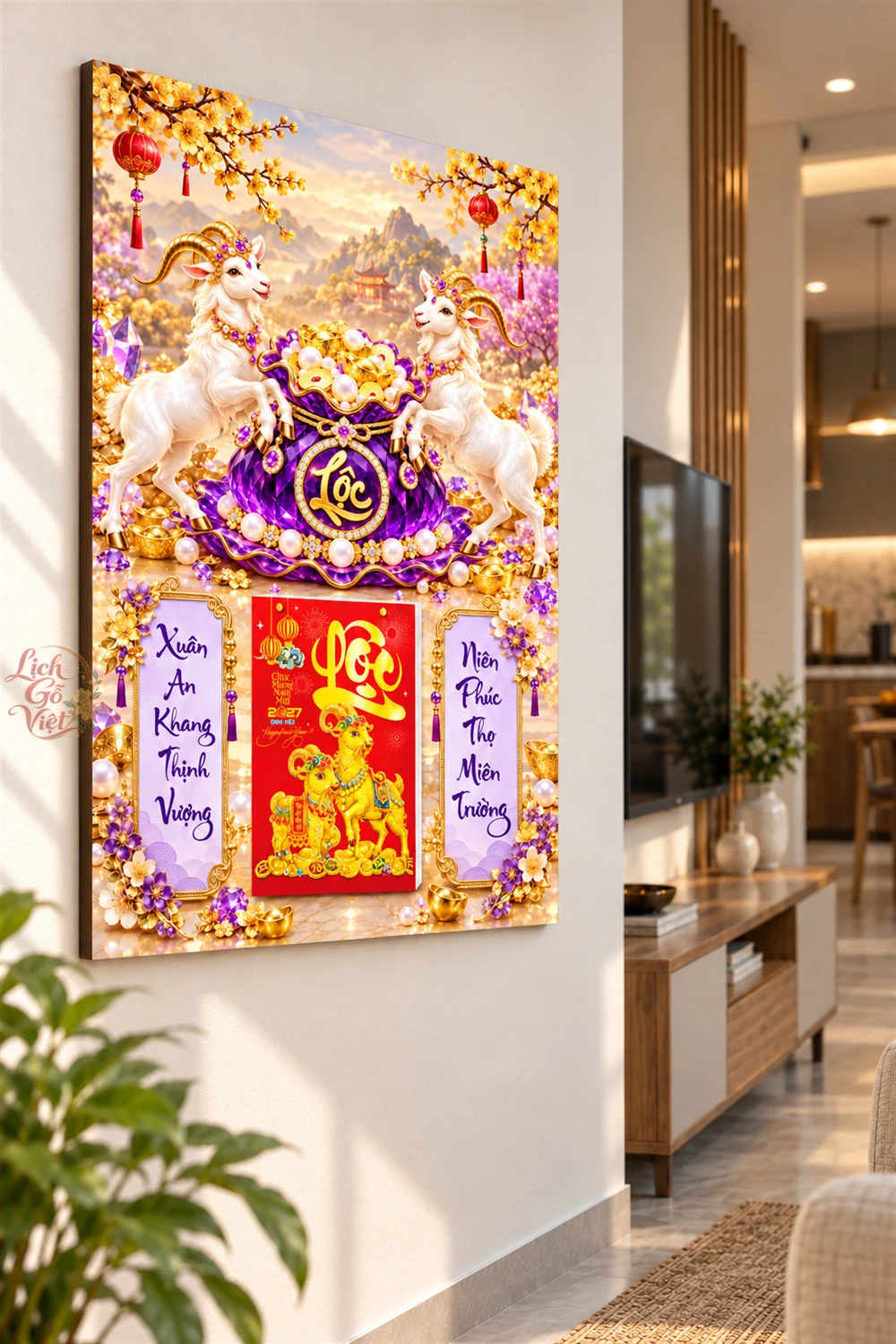 Lịch gỗ tráng gương 40x60cm Song Dương Tử Ngọc LGV27T4-18 — ảnh 3