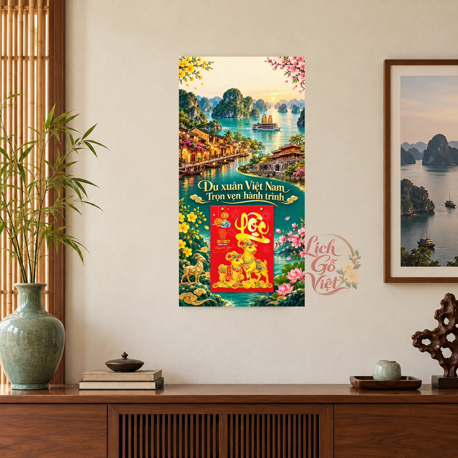 Lịch gỗ Công ty Du lịch - Lịch tết 2027 30x60cm - LGV27T3-QC-11 – ảnh 2
