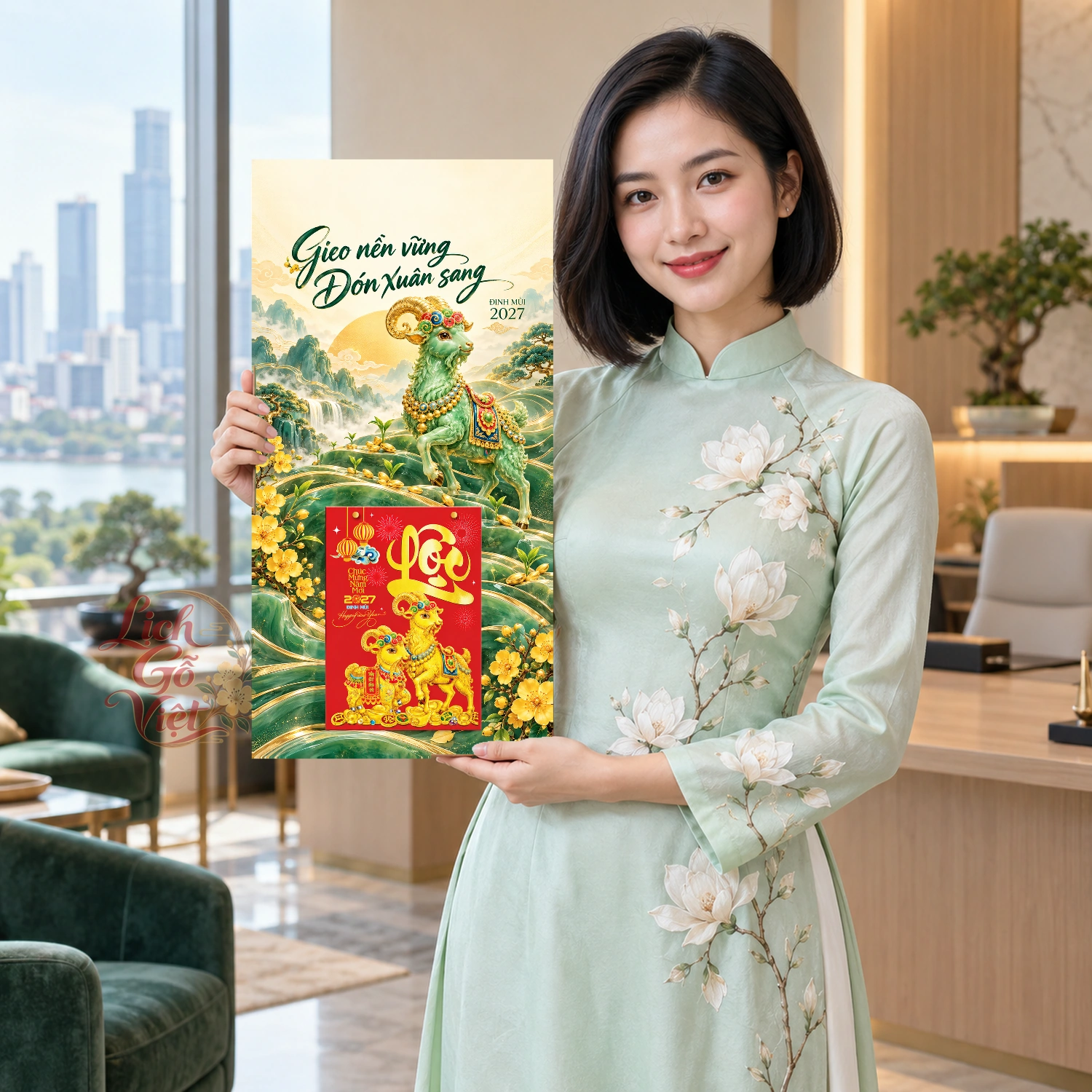 Lịch gỗ Công ty Tài chính - Lịch tết 2027 30x60cm - LGV27T3-QC-22 – ảnh 3