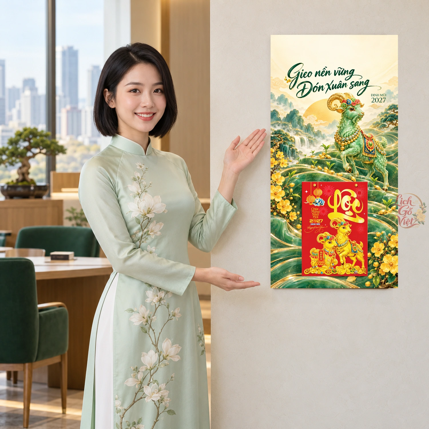 Lịch gỗ Công ty Tài chính - Lịch tết 2027 30x60cm - LGV27T3-QC-22 – ảnh 4