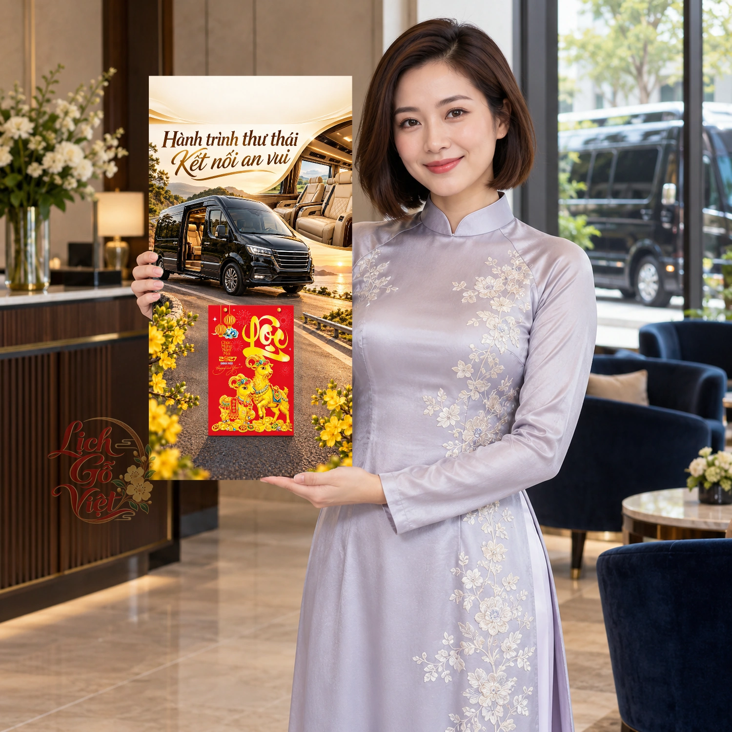Lịch gỗ Dịch vụ Xe khách - Lịch tết 2027 30x60cm - LGV27T3-QC-38 – ảnh 3