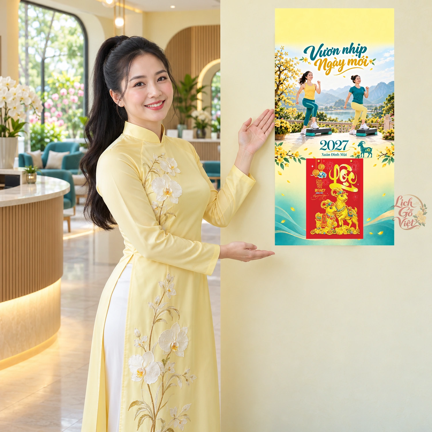 Lịch gỗ Câu lạc bộ thể dục nhịp điệu - Lịch tết 2027 30x60cm - LGV27T3-QC-79 – ảnh 4