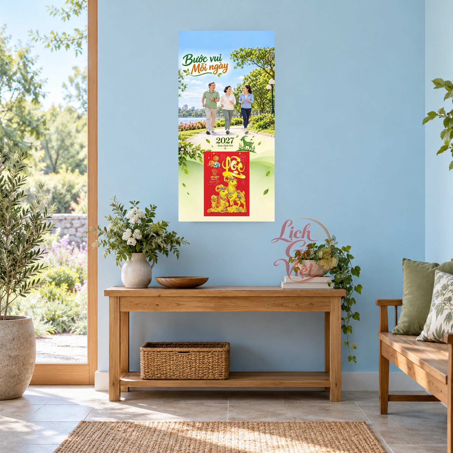 Lịch gỗ Câu lạc bộ thể dục tăng cường sức khỏe - Lịch tết 2027 30x60cm - LGV27T3-QC-81 – ảnh 2