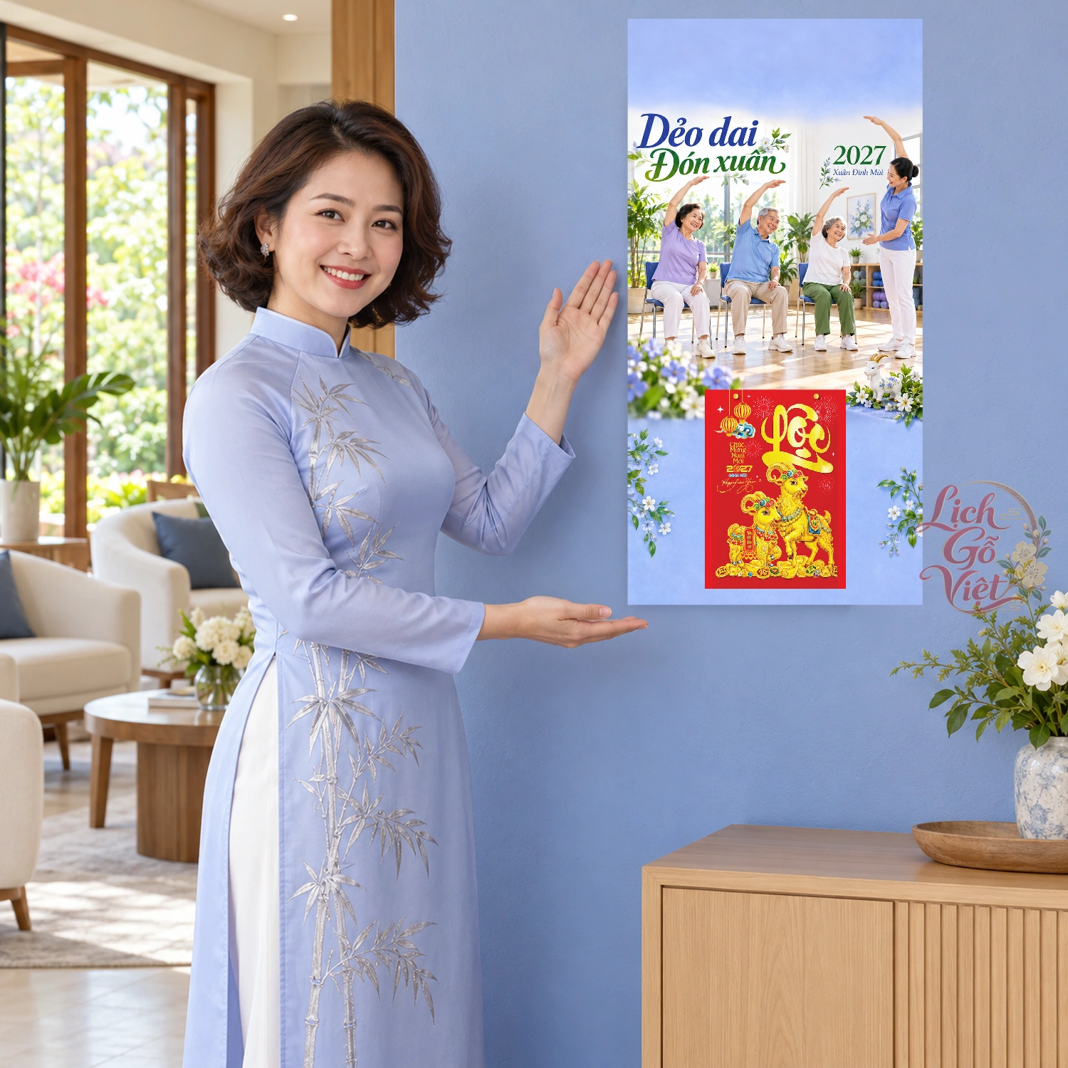 Lịch gỗ Câu lạc bộ thể dục tăng cường sức khỏe - Lịch tết 2027 30x60cm - LGV27T3-QC-83 – ảnh 4