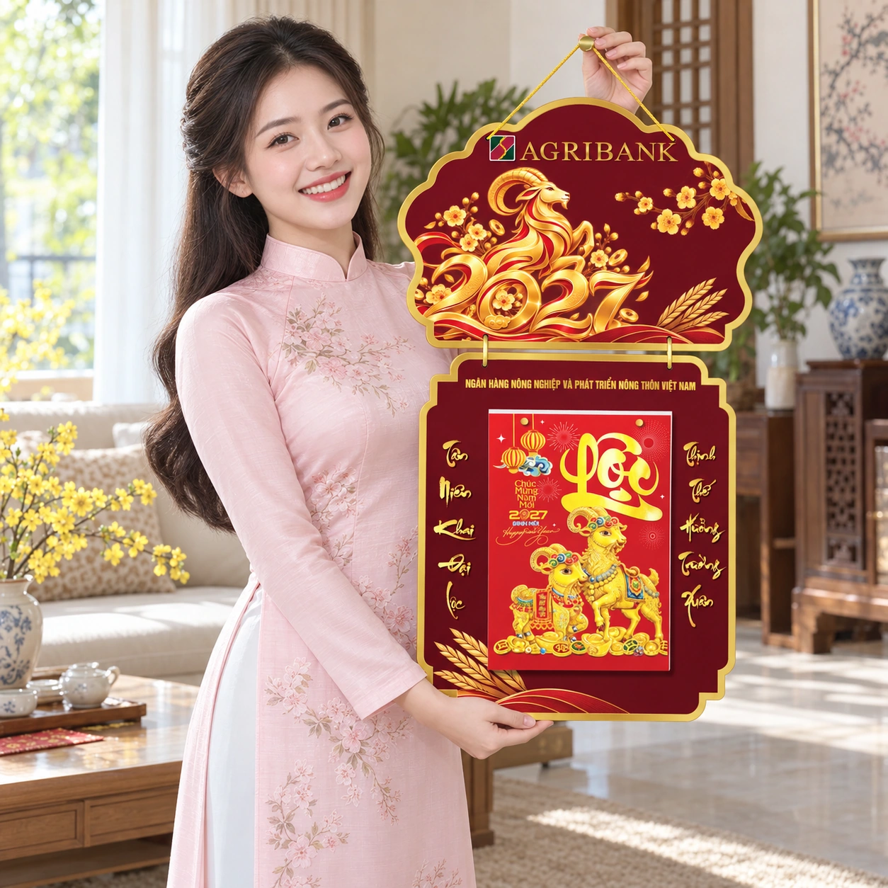 Lịch gỗ in logo ngân hàng Agribank 2027 LGV27T2-AGRIBANK — ảnh 2
