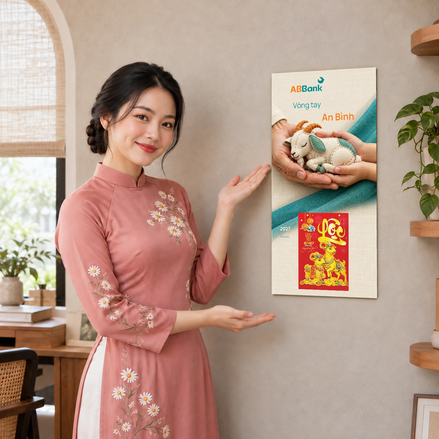 Lịch gỗ Ngân hàng ABBANK năm 2027 – Vòng Tay An Bình 30x60cm – LGV27T3-ABBANK-VTAB — ảnh 4