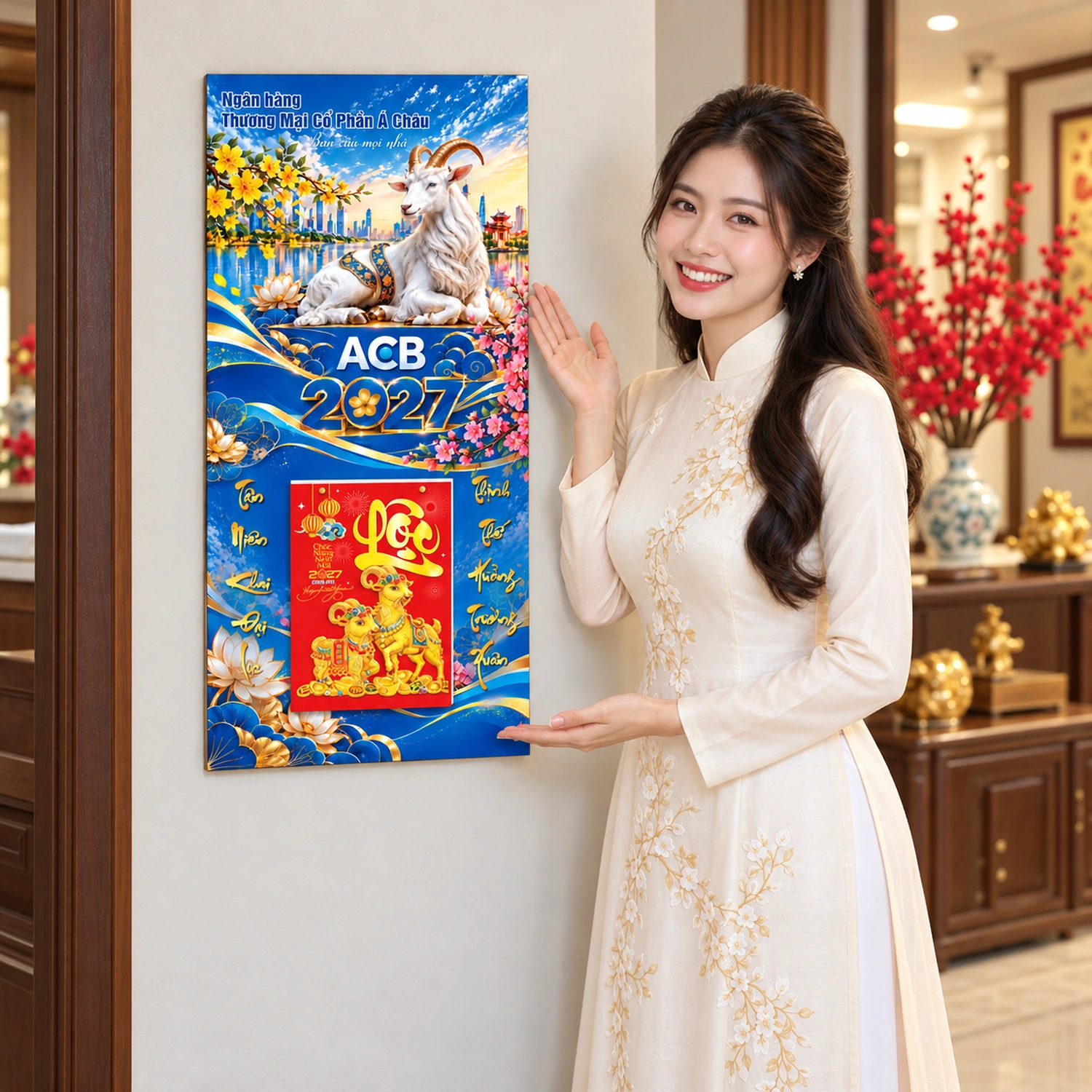 Lịch gỗ 30x60cm in logo ngân hàng ACB Bank - LGV27T3-ACB — ảnh 4