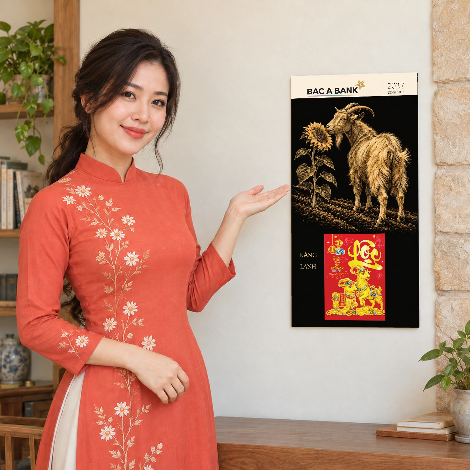 Lịch gỗ Ngân hàng Bac A Bank năm 2027 – Nắng Lành 30x60cm – LGV27T3-BACABANK-NL — ảnh 4