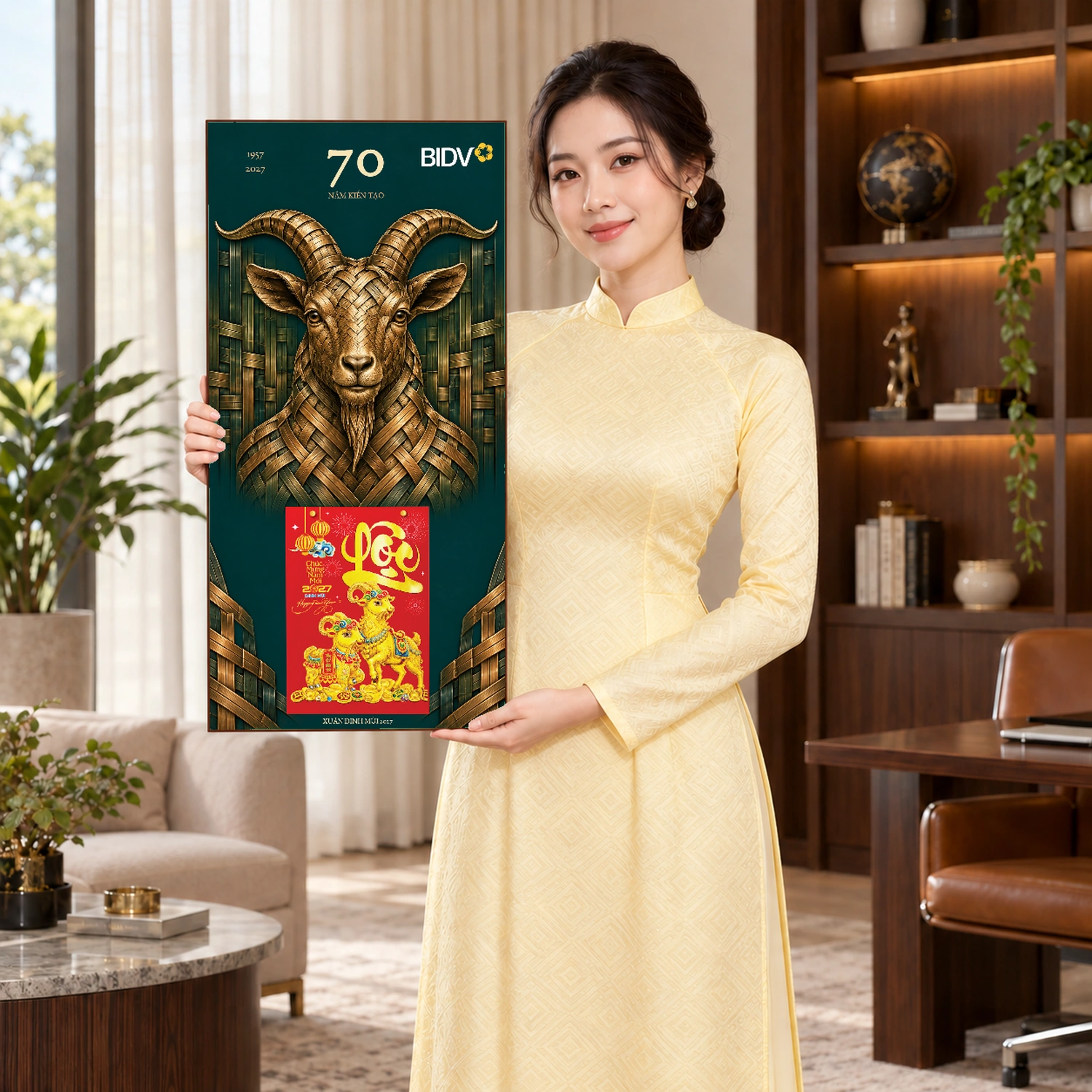 Lịch gỗ Ngân hàng BIDV năm 2027 – Dấu Ấn Kiến Tạo 30x60cm – LGV27T3-BIDV-DAKT — ảnh 3