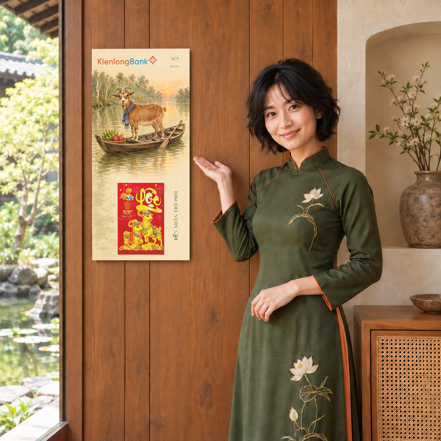 Lịch gỗ Ngân hàng KienlongBank năm 2027 – Bến Xuân Trù Phú 30x60cm – LGV27T3-KIENLONGBANK-BXTP — ảnh 4