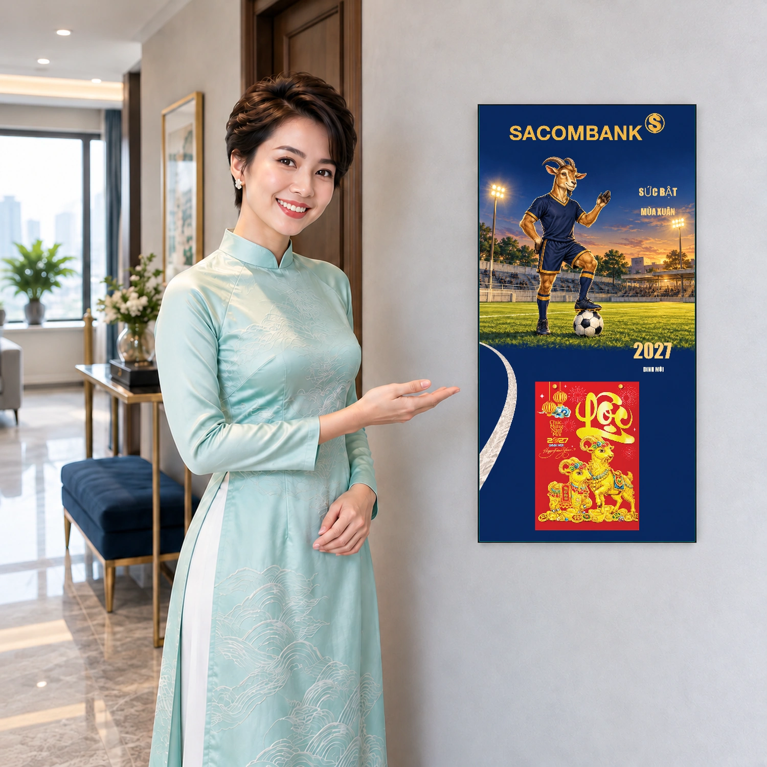 Lịch gỗ Ngân hàng Sacombank năm 2027 – Sức Bật Mùa Xuân 30x60cm – LGV27T3-SACOMBANK-SBMX — ảnh 4
