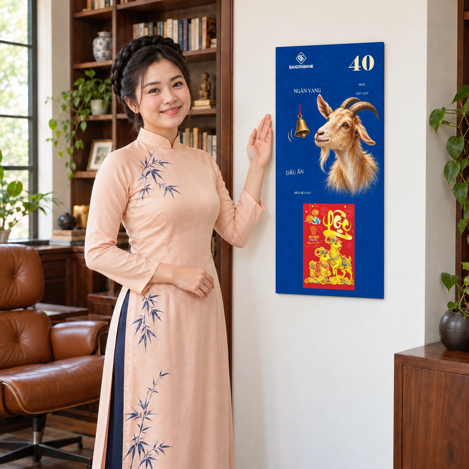 Lịch gỗ Ngân hàng SAIGONBANK năm 2027 – Ngân Vang Dấu Ấn 30x60cm – LGV27T3-SAIGONBANK-NVDA — ảnh 4