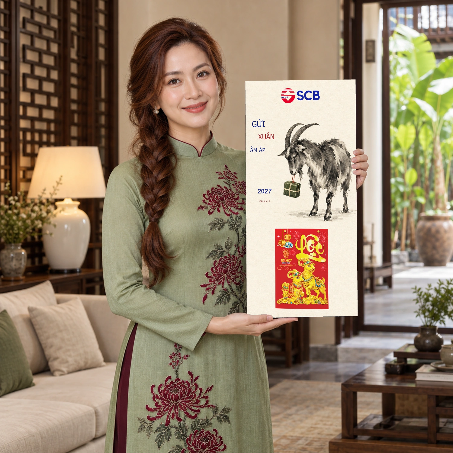 Lịch gỗ Ngân hàng SCB năm 2027 – Gửi Xuân Ấm Áp 30x60cm – LGV27T3-SCB-GXAA — ảnh 3