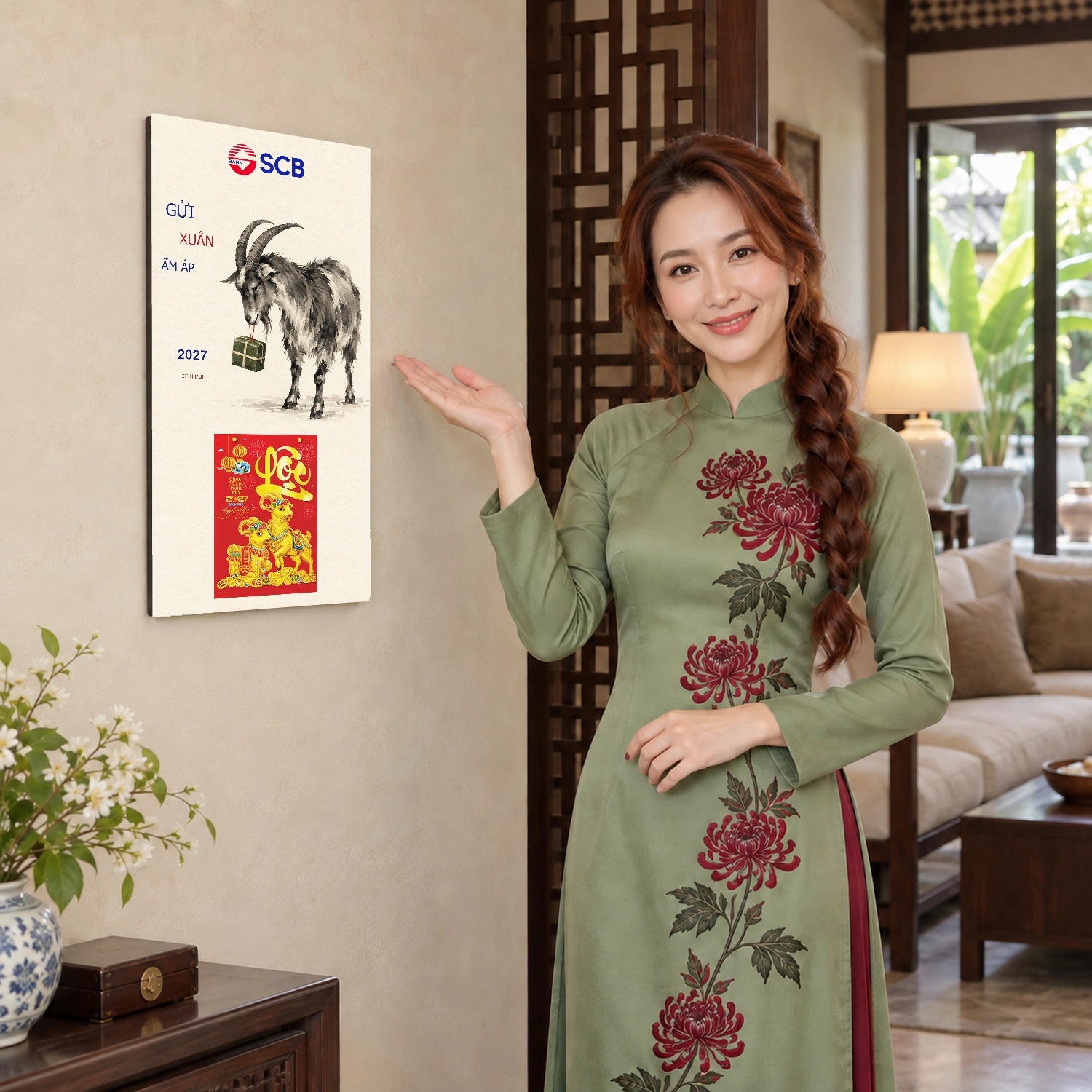 Lịch gỗ Ngân hàng SCB năm 2027 – Gửi Xuân Ấm Áp 30x60cm – LGV27T3-SCB-GXAA — ảnh 4