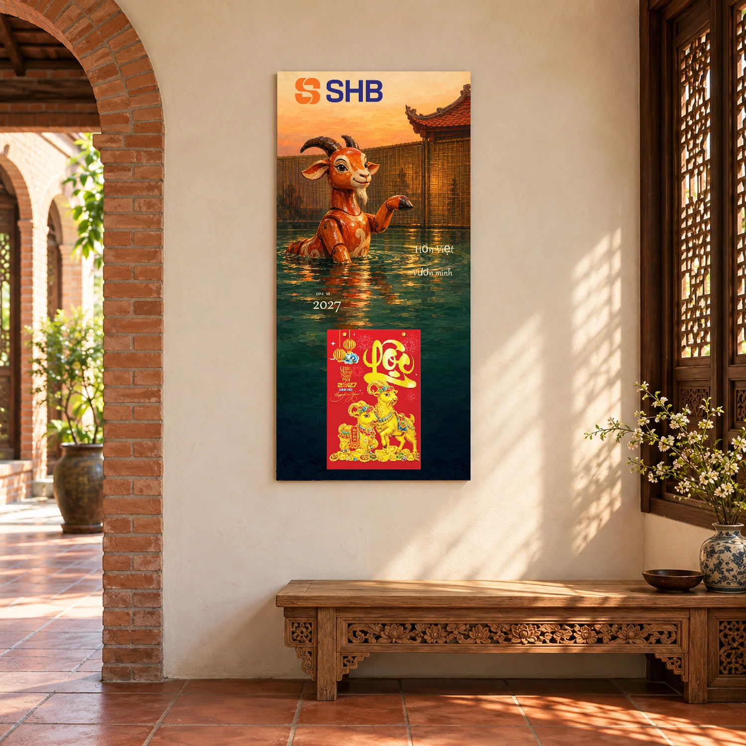 Lịch gỗ Ngân hàng SHB năm 2027 – Hồn Việt Vươn Mình 30x60cm – LGV27T3-SHB-HVVM — ảnh 2