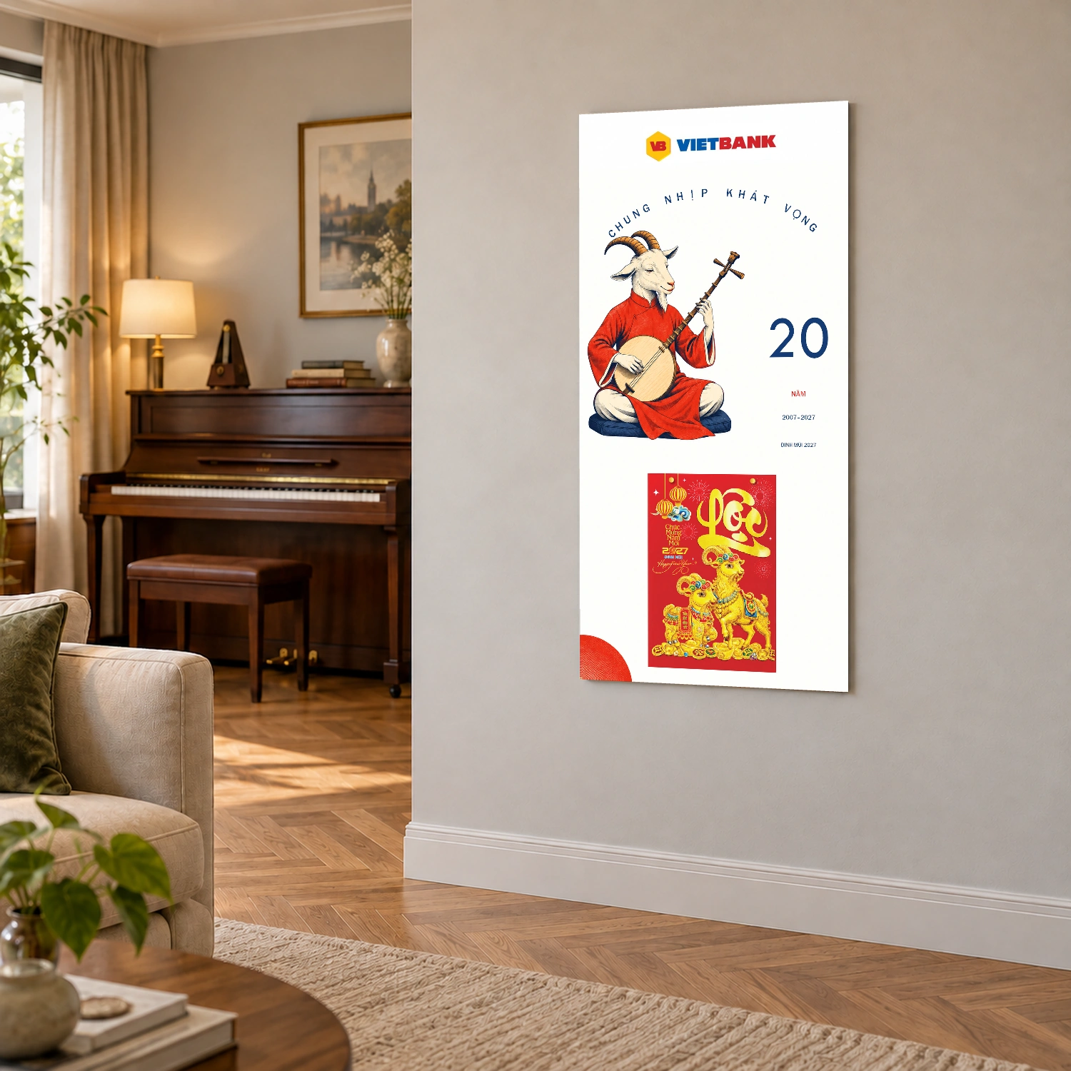 Lịch gỗ Ngân hàng VietBank năm 2027 – Chung Nhịp Khát Vọng 30x60cm – LGV27T3-VIETBANK-CNKV — ảnh 2