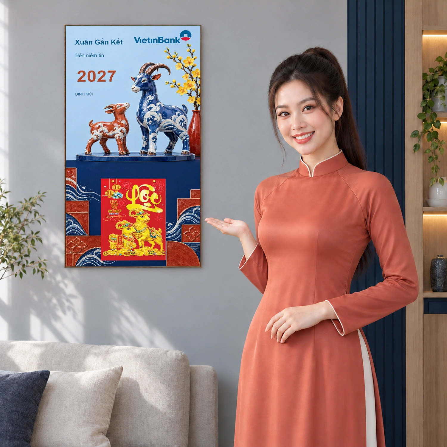 Lịch gỗ Ngân hàng VietinBank năm 2027 – Xuân Gắn Kết 30x60cm – LGV27T3-VIETINBANK-NCPV — ảnh 4
