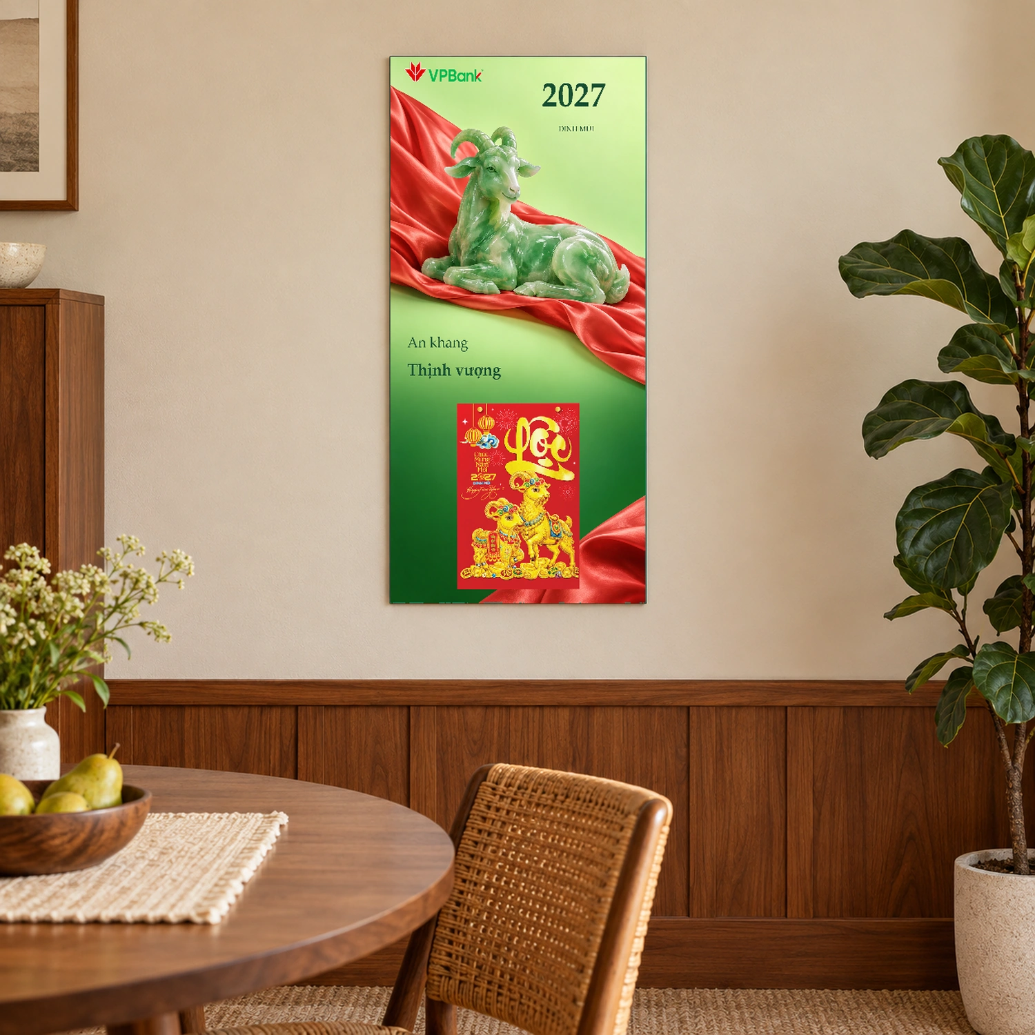 Lịch gỗ Ngân hàng VPBank năm 2027 – Ngọc Xuân Thịnh Vượng 30x60cm – LGV27T3-VPBANK-NXTV — ảnh 2