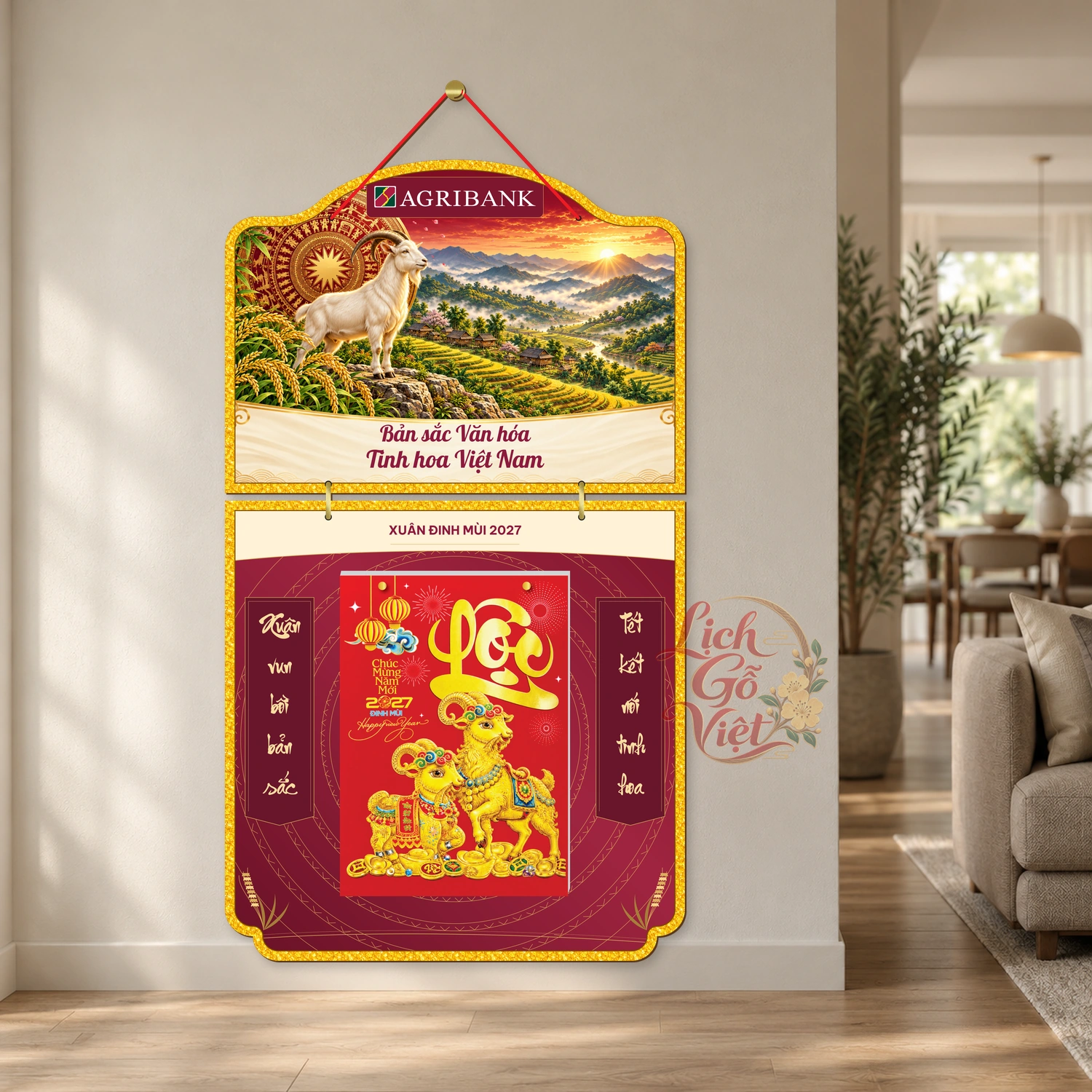 Lịch gỗ 2 thân Agribank 2027 – Tinh hoa Việt Nam — ảnh 2